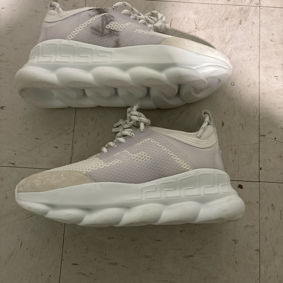 White Versace Chain Reaction Sneakers - Picture 3 of 9